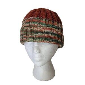Vintage Knit Hat Beanie Handmade Stripe Boho Apres' Ski Gorpcore‎ Grunge Winter